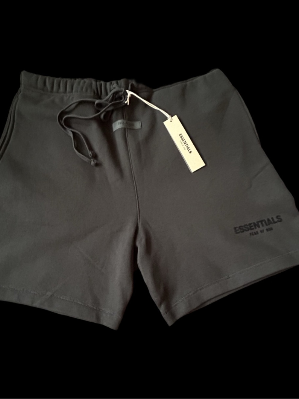 ESSENTIALS Fear of god Men’s Black Fleece Drawstring Shorts